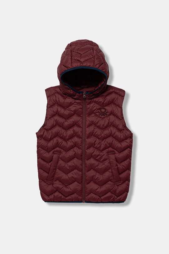 United Colors of Benetton vestă copii necaptusit burgundia 2TWDCJ00R.G.Season.9BYA