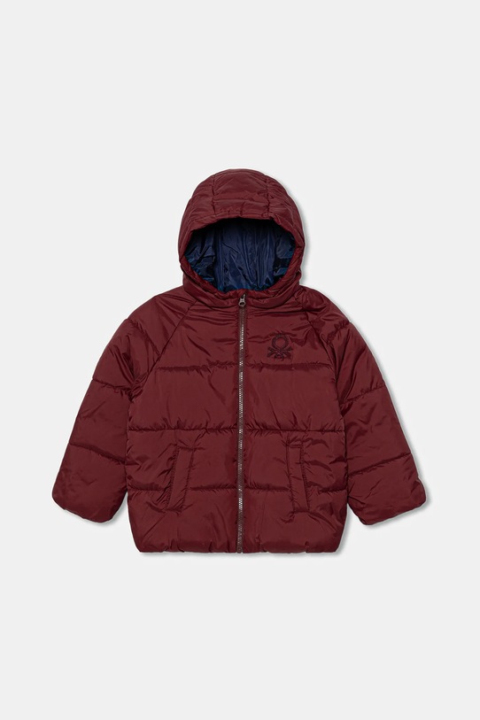 Dječja jakna United Colors of Benetton s kapuljačom bordo 2WU0GN02W.P.Season.9BYA
