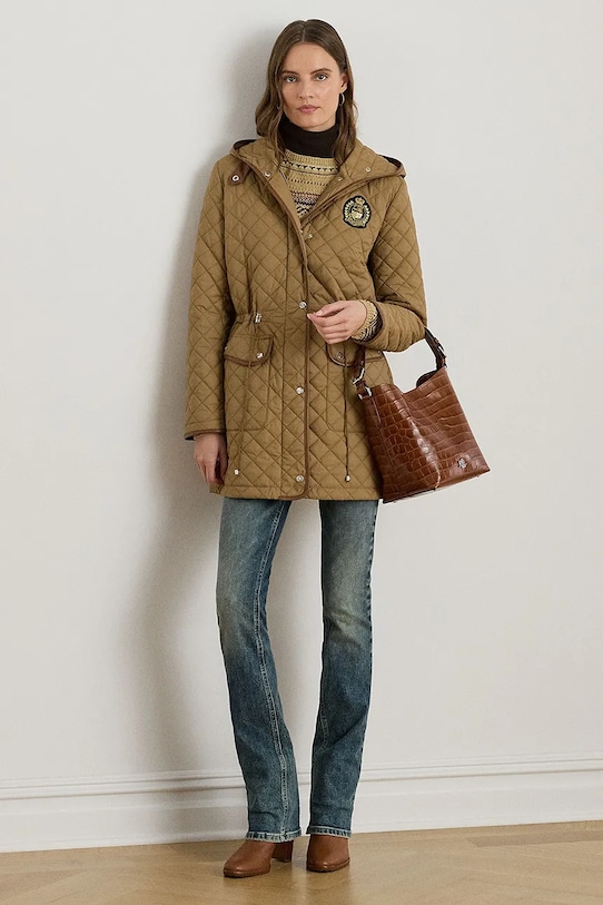 Odzież Lauren Ralph Lauren kurtka 297979534 brązowy