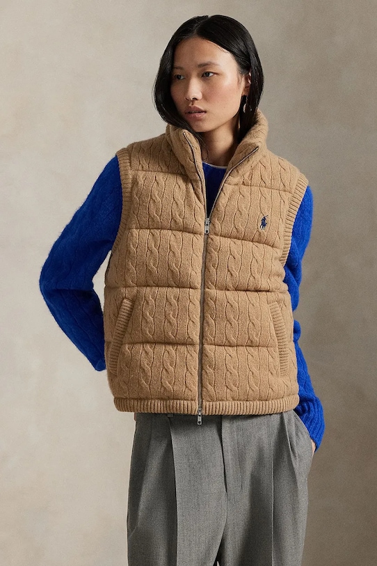 Polo Ralph Lauren bezrękawnik wełna beżowy 211966120