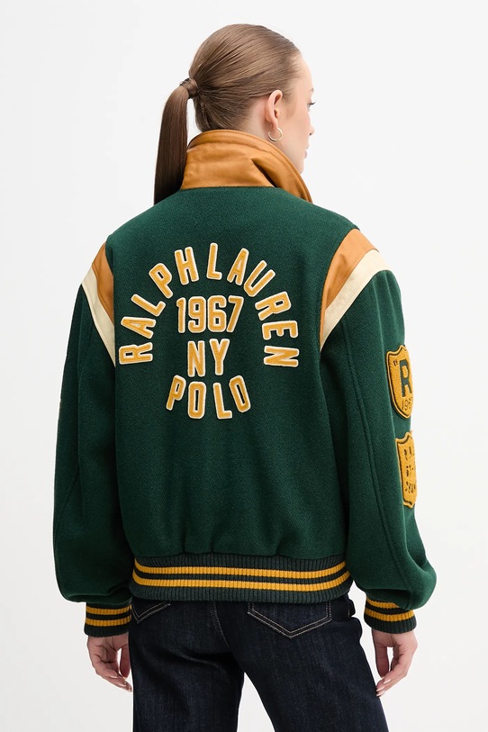 Одежда Куртка с добавлением шерсти Polo Ralph Lauren 211971014 зелёный