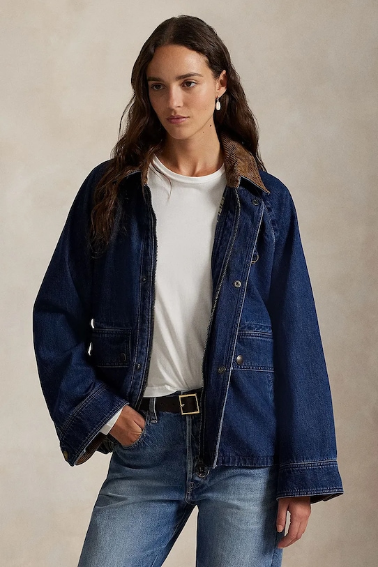 Džínová bunda Polo Ralph Lauren nezateplené modrá 211971233