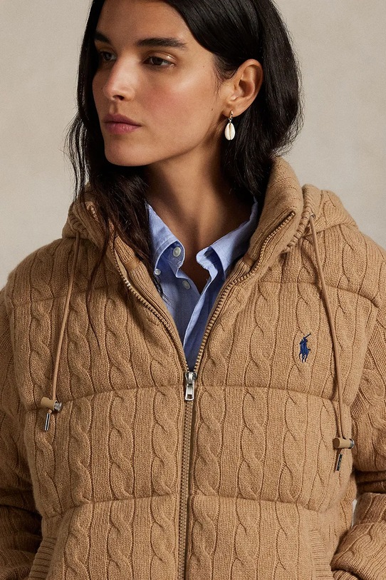 Вовняна куртка Polo Ralph Lauren бежевий 211A92614
