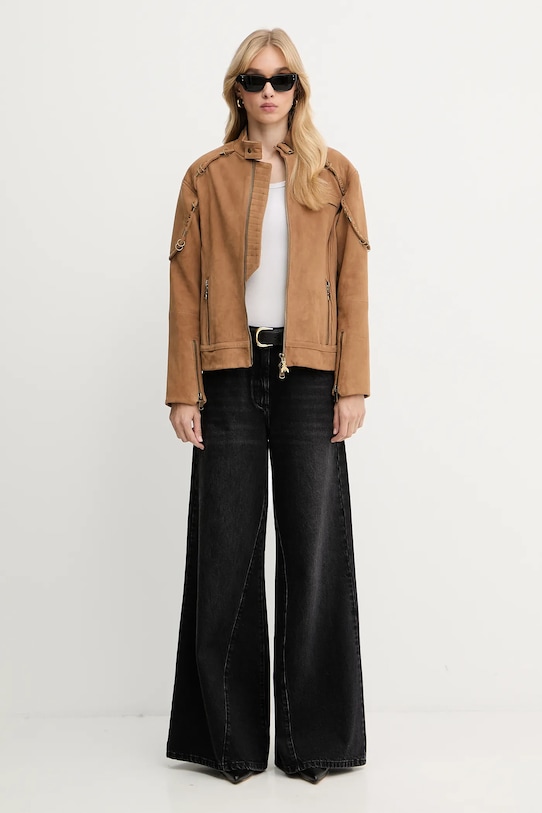 Biker jakna iz semiša Patrizia Pepe 8O0187.L157 rjava AW25