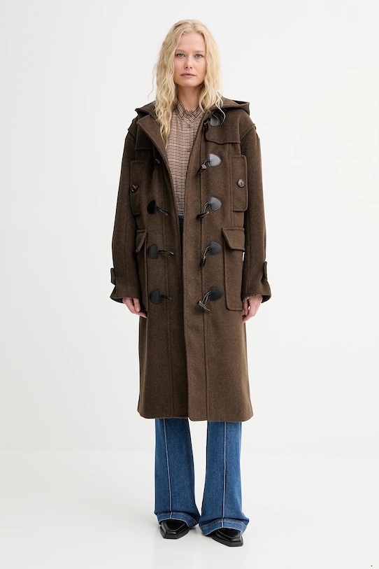 MUNTHE palton de lână LEVERNA 253154525341 maro AW25