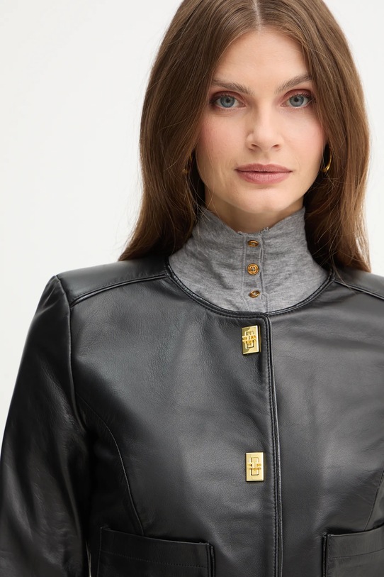 Кожено яке Elisabetta Franchi черен GD52Z56E2