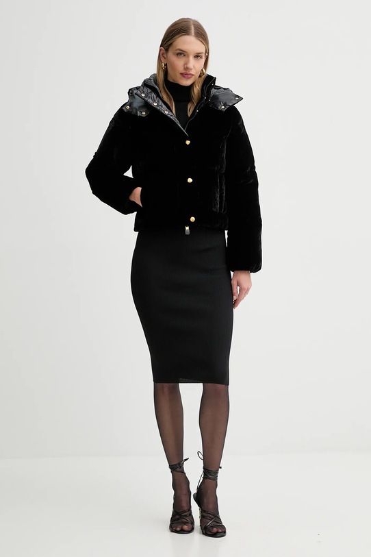 Zamatová bunda Elisabetta Franchi PI82D56E2 čierna AW25