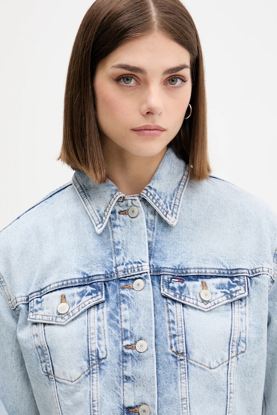 Džínová bunda Tommy Jeans modrá DW0DW21063