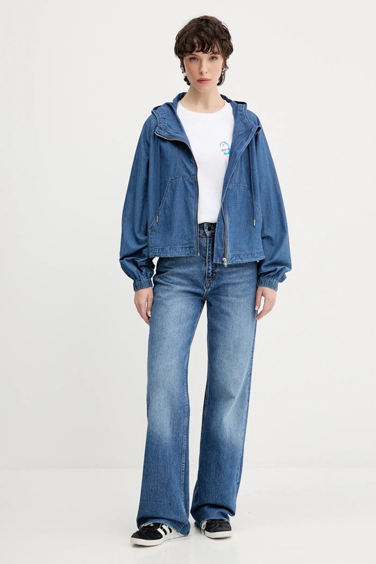 Pamučna jakna Tommy Jeans DW0DW21064 mornarsko plava AW25