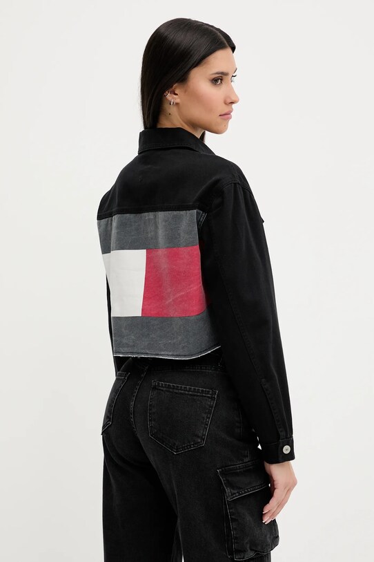 Tommy Jeans kurtka jeansowa bez kaptura czarny DW0DW21431