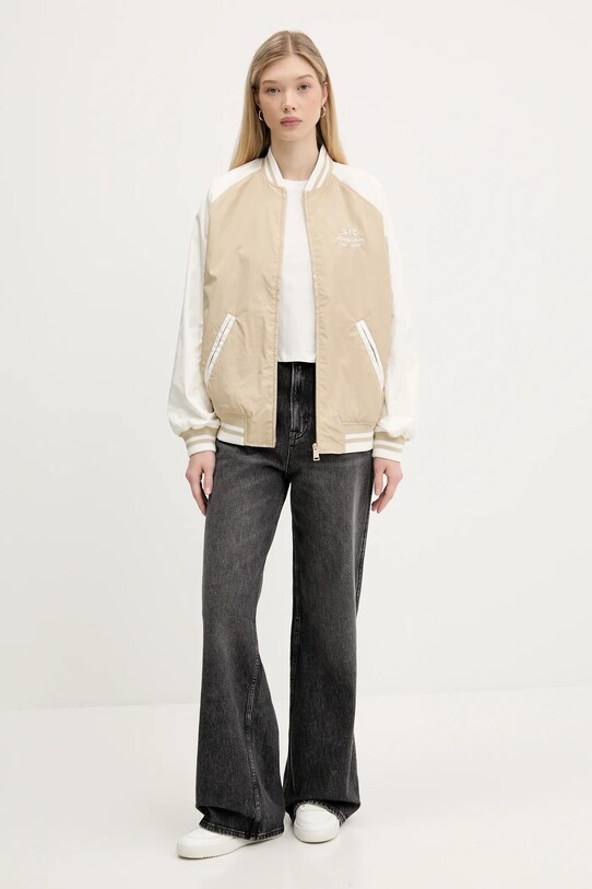 Tommy Jeans kurtka bomber DW0DW21432 beżowy AW25