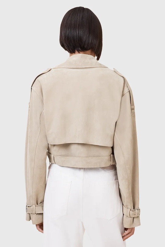 AllSaints kurtka zamszowa OPHELIA W054LC beżowy