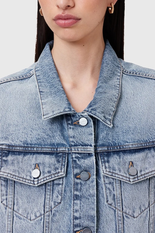 Džínová vesta AllSaints LAURA W055OC modrá AW25