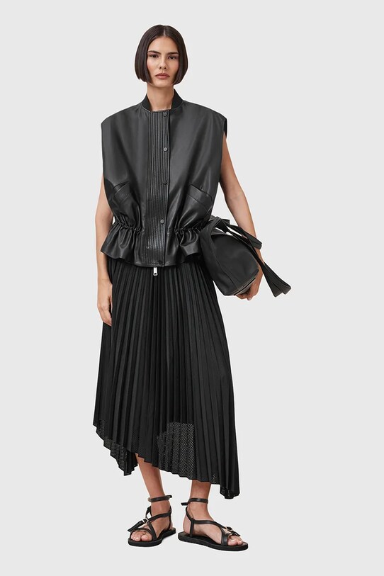 AllSaints vestă din piele SOFI W060LC