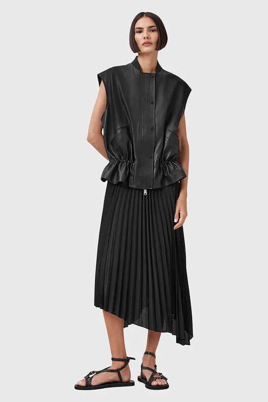 AllSaints vestă din piele SOFI W060LC