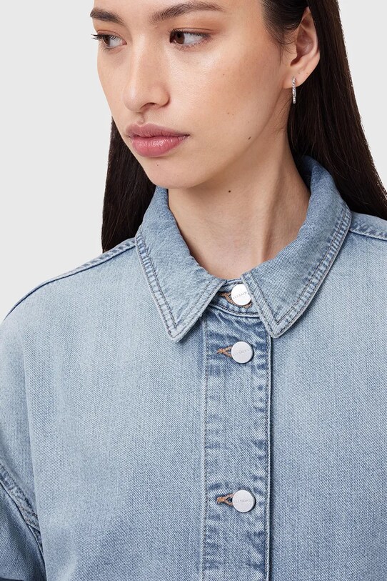 AllSaints kurtka z domieszką lnu HETTIE W111PC niebieski AW25