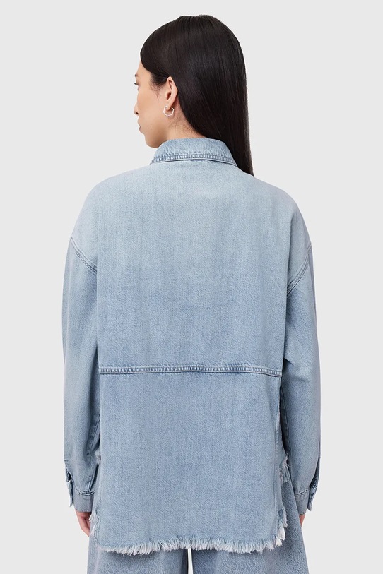 AllSaints kurtka z domieszką lnu HETTIE W111PC niebieski