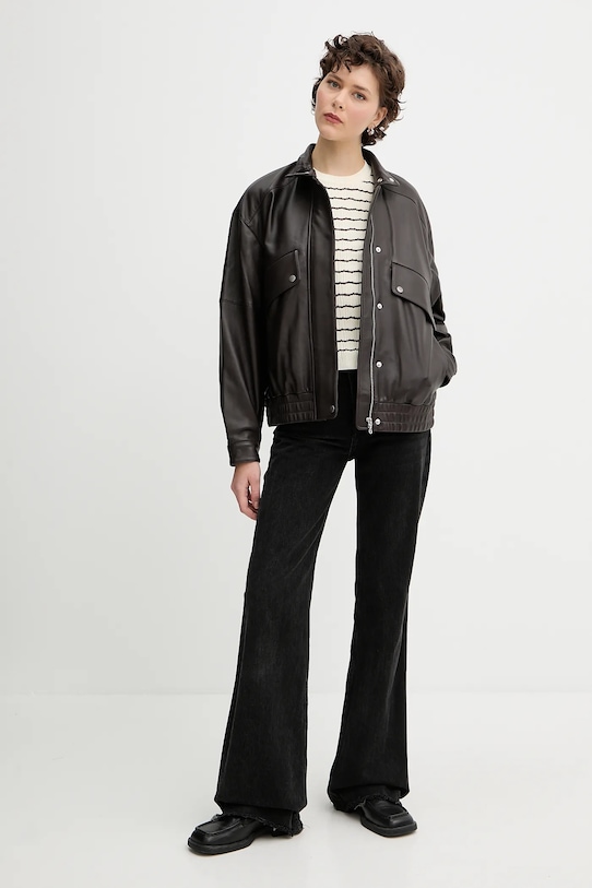 Rag & Bone kurtka skórzana WAW25P2000LT00 brązowy AW25