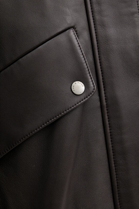 Rag & Bone kurtka skórzana WAW25P2000LT00 brązowy