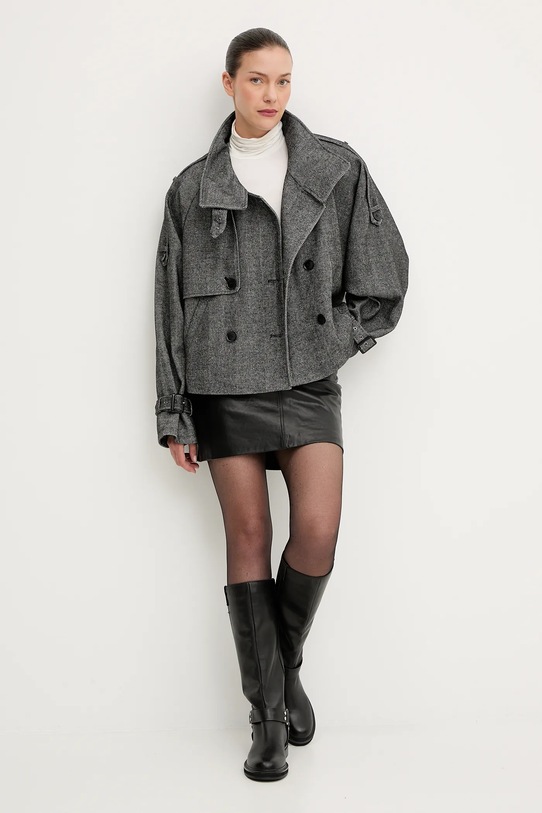 Пальто з вовною Gestuz 10910324 сірий AW25