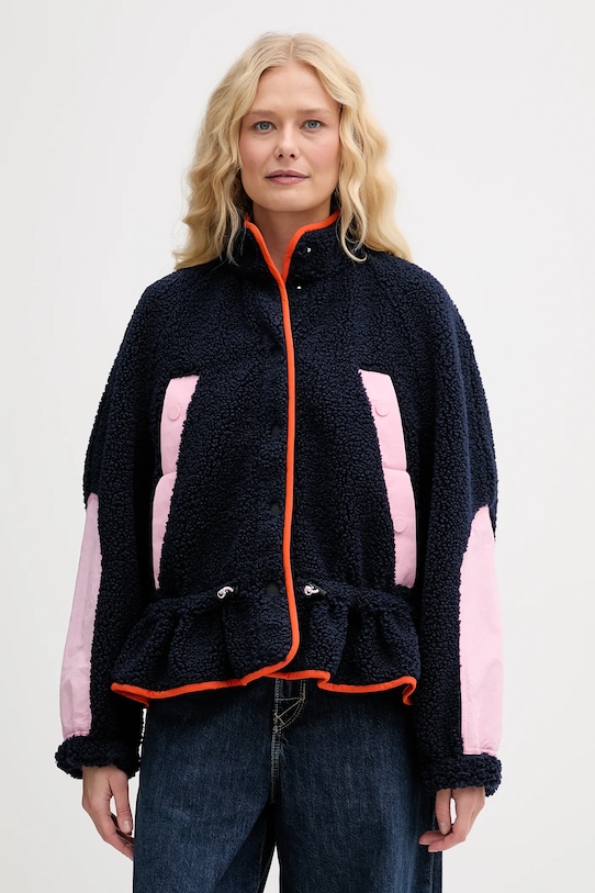 Fleecová mikina Stine Goya 0 bez kapucne tmavomodrá SG.AW25.J058.2412