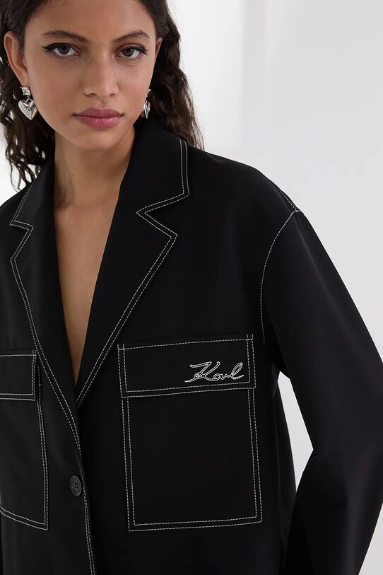 Odzież Karl Lagerfeld kurtka jeansowa A3W14041 czarny