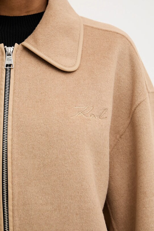 Шерстяная куртка-бомбер Karl Lagerfeld A3W15009 бежевый