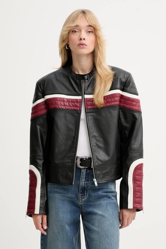 Gestuz geacă de piele cu captuseala negru 10910549