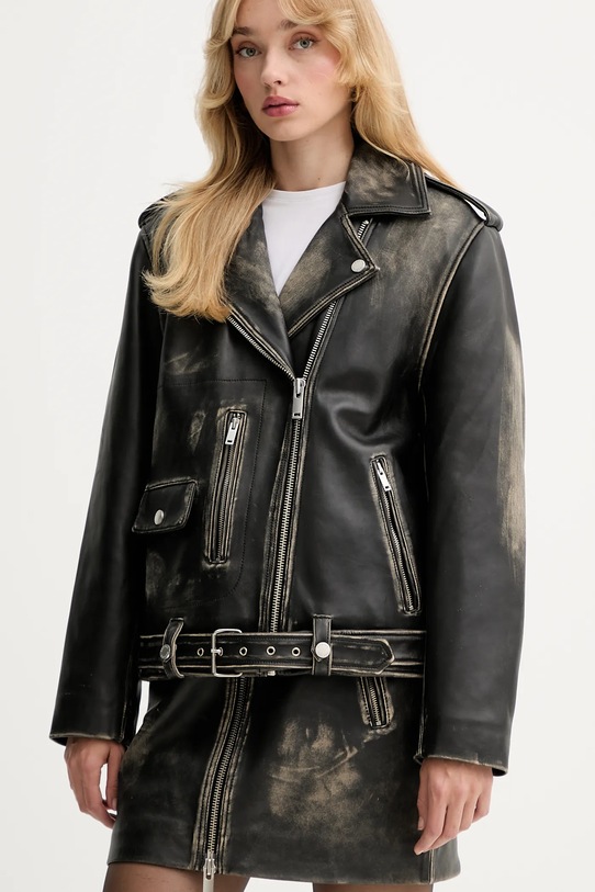 Gestuz geacă ramones de piele negru 10910555