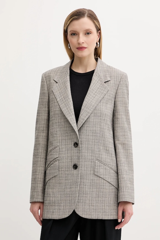 Піджак з домішкою вовни PS Paul Smith з підкладкою сірий W2R.424J.T31313