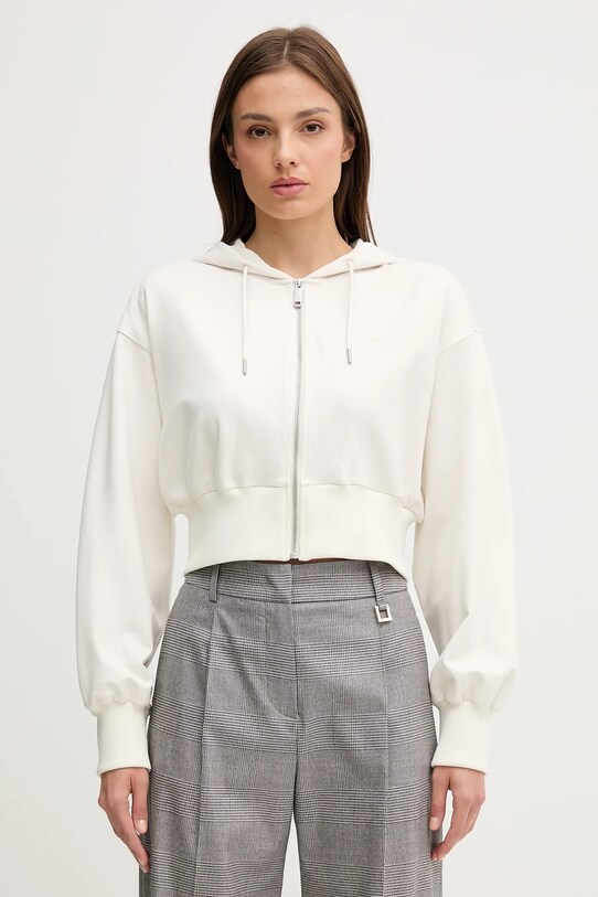 Dukserica Calvin Klein Jeans s kapuljačom bež LV047C247G