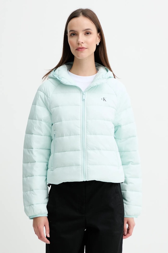 Bunda Calvin Klein Jeans přechodné tyrkysová LV047C510G