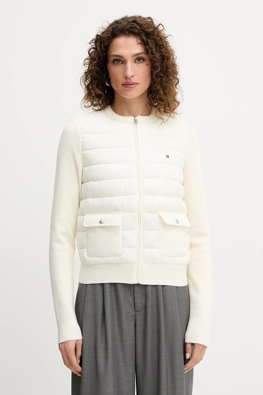 Jakna s dodatkom vune Tommy Hilfiger za prijelazno razdoblje bež WW0WW46741