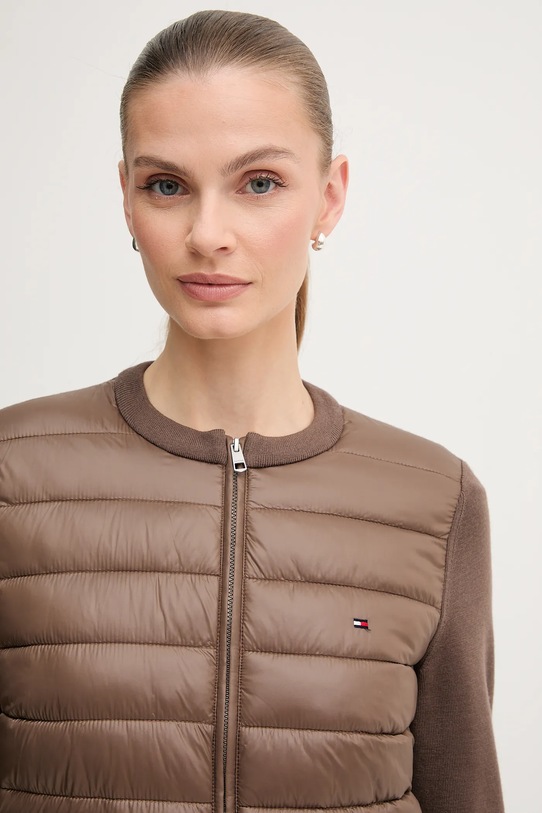 Tommy Hilfiger kurtka z domieszką wełny brązowy WW0WW46741