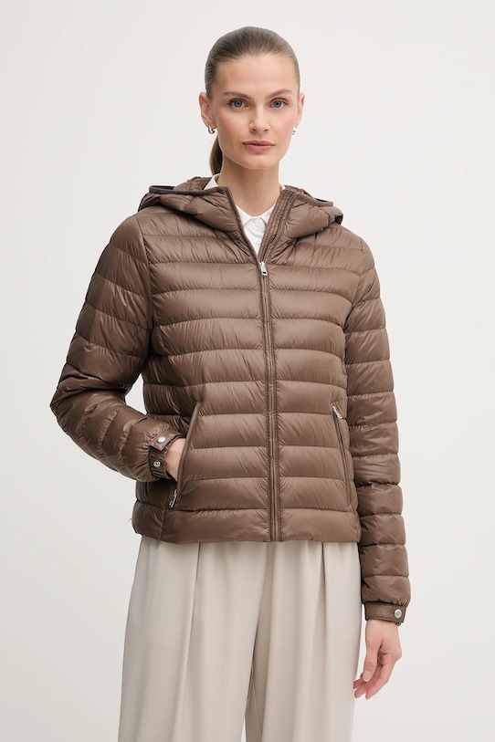 Péřová bunda Tommy Hilfiger přechodné hnědá WW0WW46788