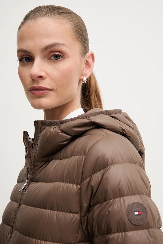 Pernata jakna Tommy Hilfiger smeđa WW0WW46788