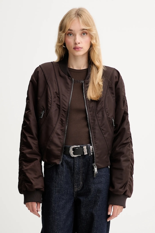 Gestuz kurtka bomber bez kaptura brązowy 10910609