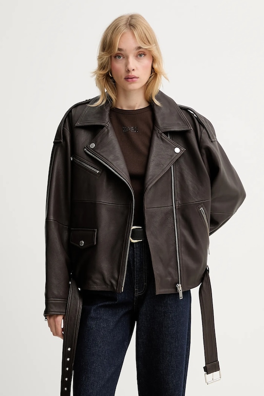 Gestuz ramoneska skórzana nieocieplane brązowy 10910820