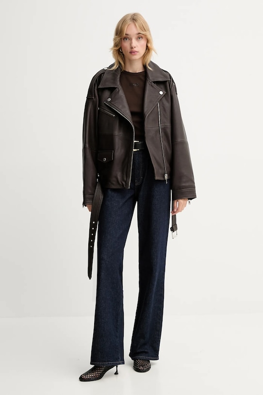 Gestuz ramoneska skórzana 10910820 brązowy AW25