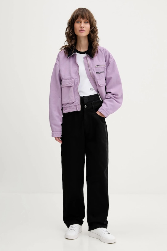 Karl Lagerfeld Jeans kurtka bawełniana A3W14016 fioletowy AW25