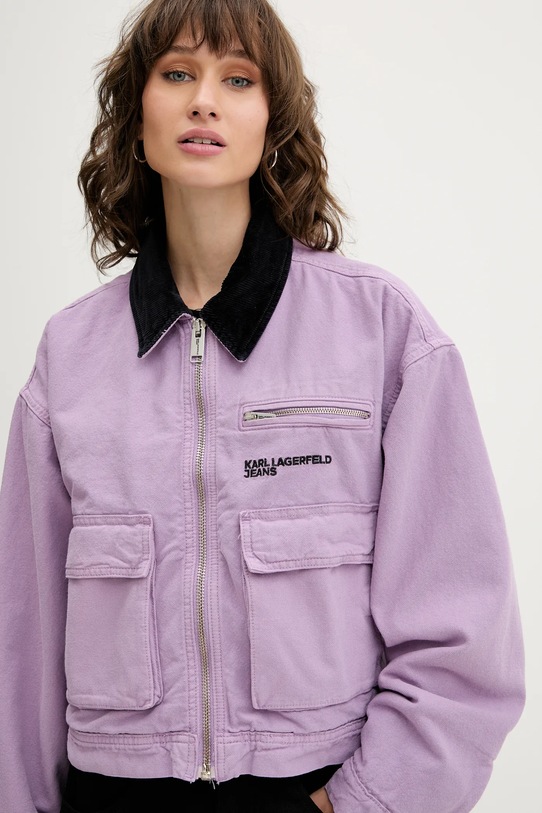 Karl Lagerfeld Jeans kurtka bawełniana fioletowy A3W14016