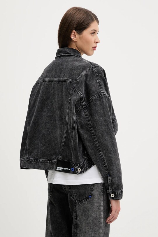 Oblečení Bavlněná džínová bunda Karl Lagerfeld Jeans A3W14060 černá