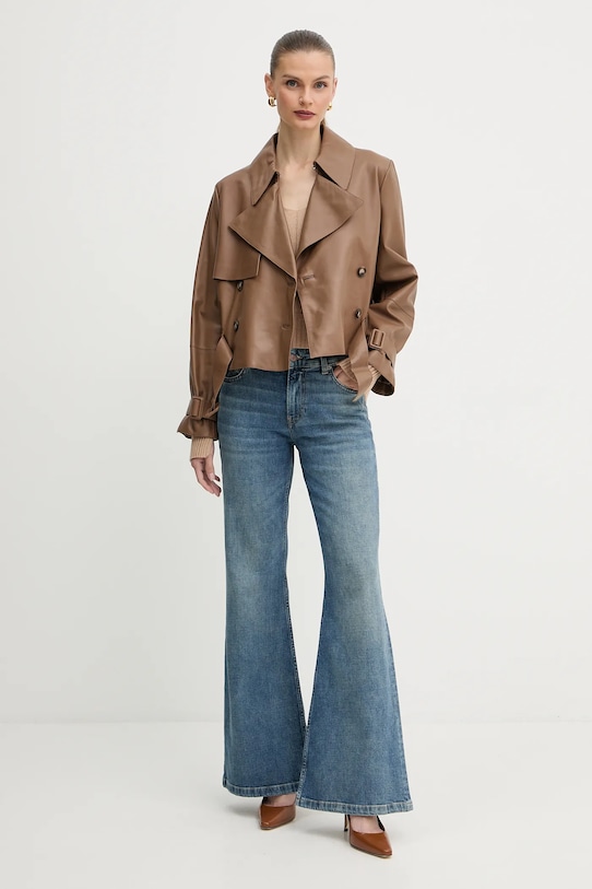 BOSS trenci din piele 50541289 maro AW25