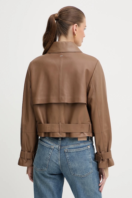 Îmbrăcăminte BOSS trenci din piele 50541289 maro