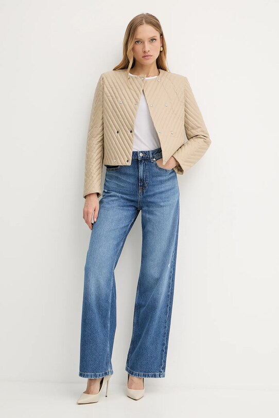 Шкіряна куртка BOSS 50541919 бежевий AW25