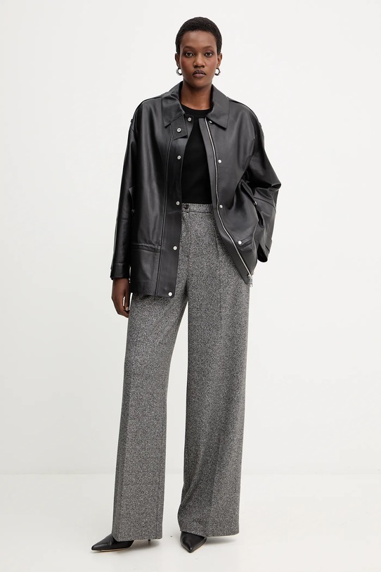 BOSS kurtka skórzana 50544445 czarny AW25