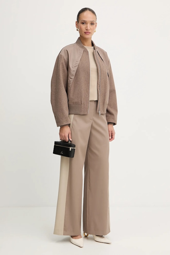 Bunda z vlněné směsi BOSS 50543411 béžová AW25