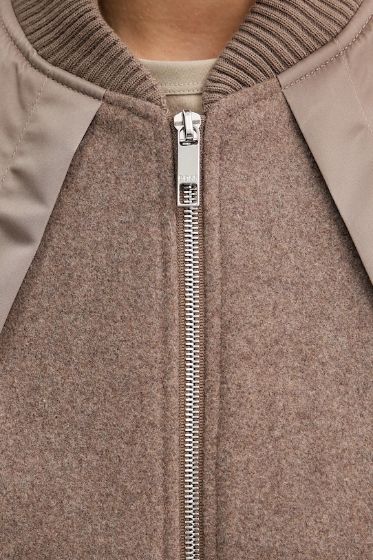 Bunda bomber s prímesou vlny BOSS Paisie 50543411 hnedá