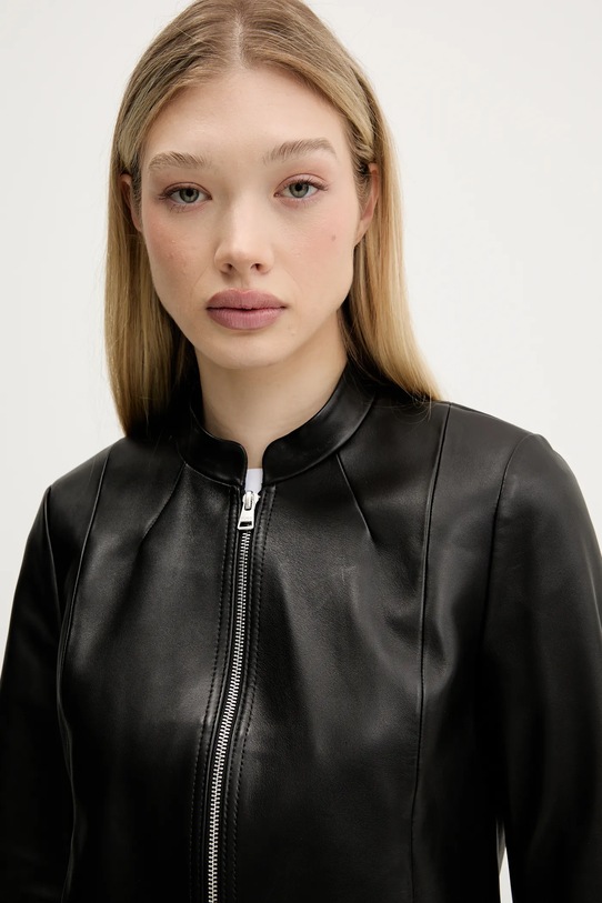 HUGO geacă de piele 50541262 negru