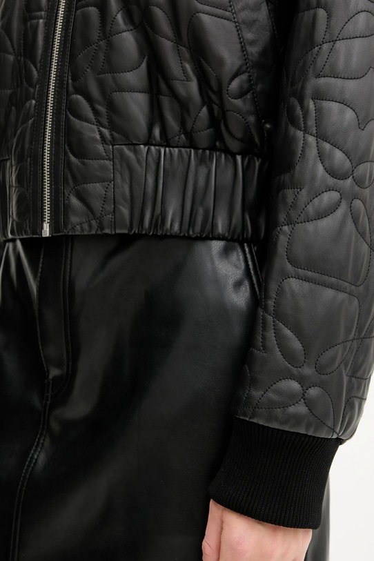 HUGO geacă bomber de piele 50542331 negru